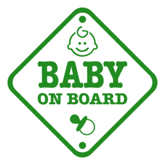 Baby On Board Sign Decal (Green)